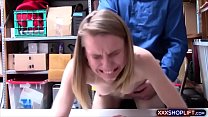 Blonde shoplifter teenie babe caught and fucked