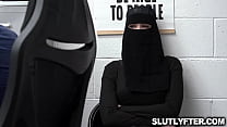 Security Justin ordering shoplifter Delilah Day to take his cock